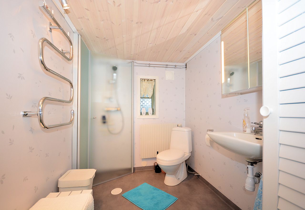 Gästetoilette mit Dusche Galeriebild Hervorragende Schwedenvilla in erstklassiger Platzierung am See Flåren in Småland, Bereich Värnamo. Ein Riesenauftritt!