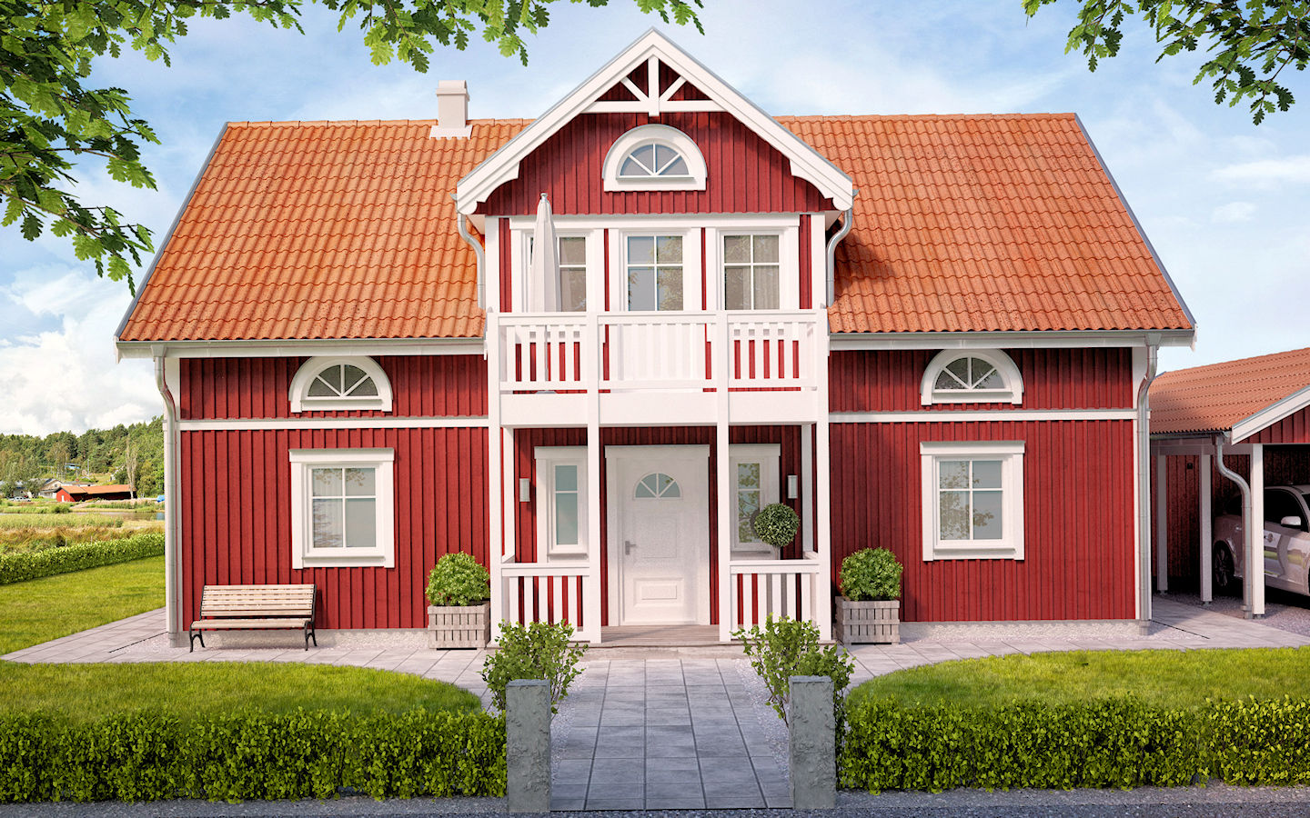 Zweiter Neubauvorschlag "Haus Michel" - für das 10.000 m² Grundstück am See Helgasjön Galeriebild Paukenschlag am See Helgasjön! Neubauchance für Top-Villa auf Top-Seegrundstück in der historischen Provinz Småland