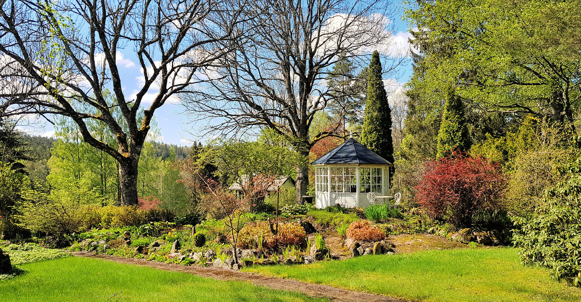 Schwedischer Augenschmaus, der Gartenpavillon. Das in Schweden so beliebte "Lusthus" Lusthus
