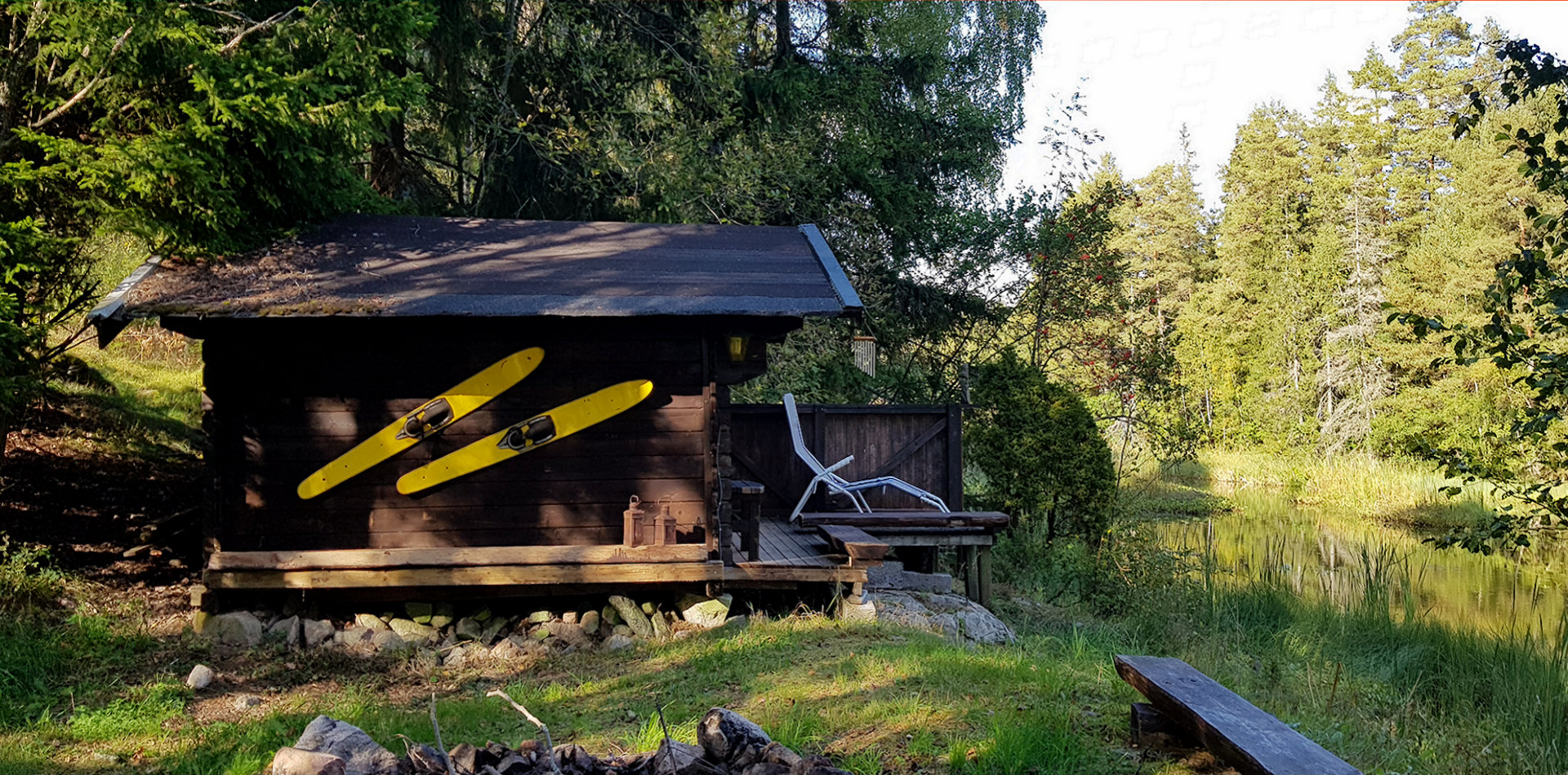 Anglerhütte direkt am Fluss Anglerhütte
