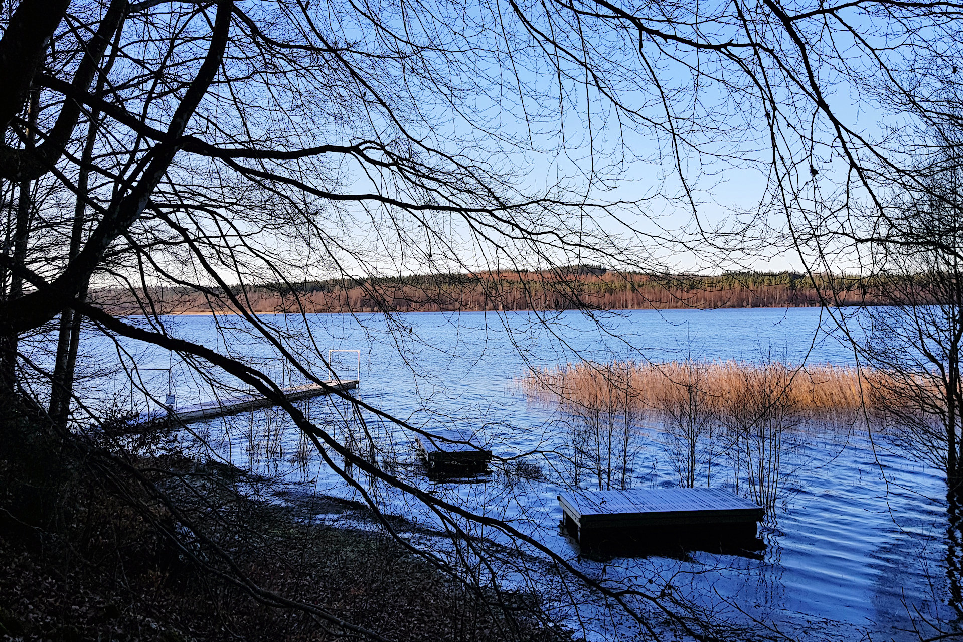 Der Hängasjön mißt in der Achse immerhin 4,2 km. Baden! Schwimmen! Angeln! Fagerhult 14